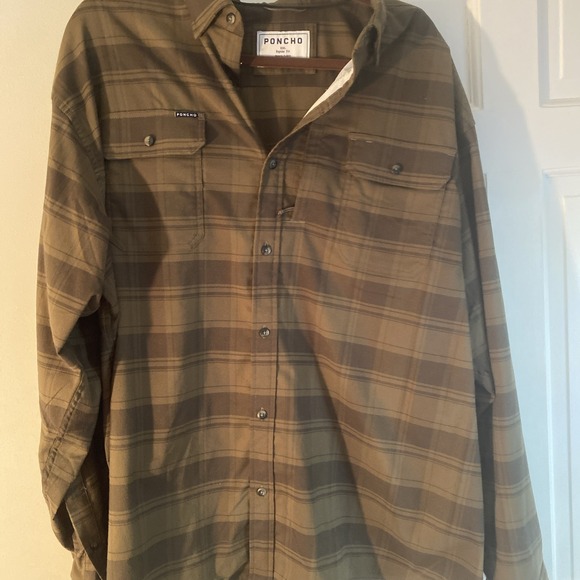 Poncho Men's Long Sleeve Soft Flannel XXL Shirt 3502 - Picture 1 of 7